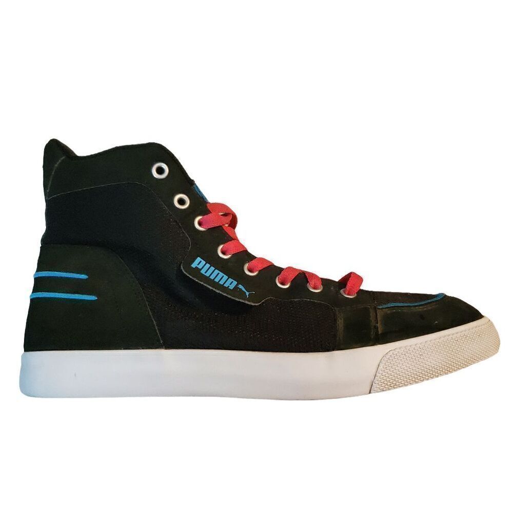 Puma Hooper High Tops Sneakers. Black/Teal/Pink. Size 11
